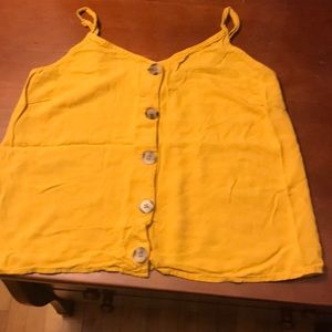 Mustard spaghetti strap tank